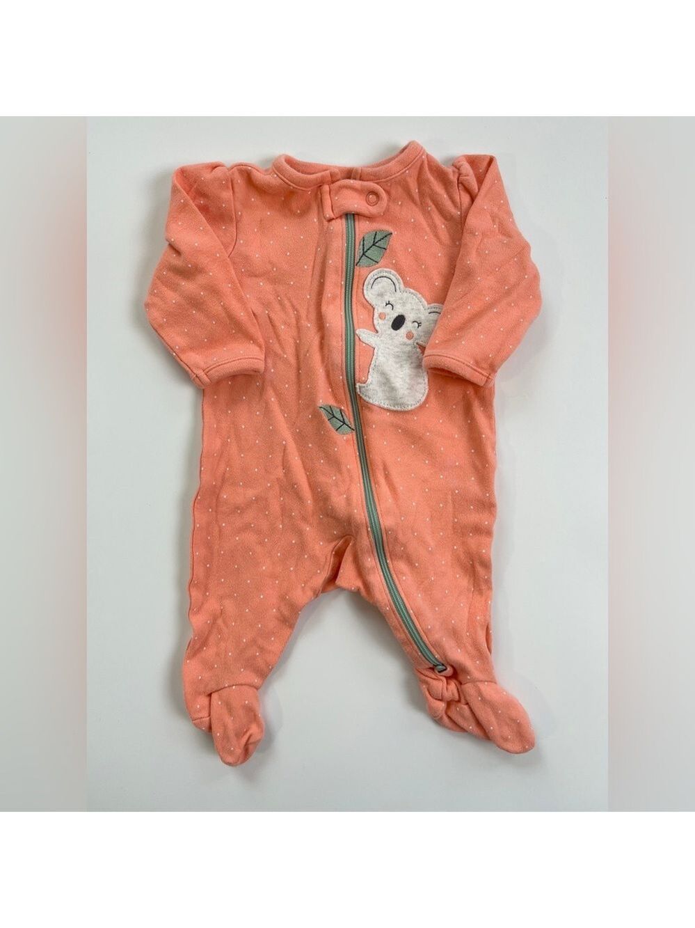 🩵 4/$20 Carter's Peach Koala Footie Baby Sleeper‎